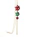 VOGUEKNOCK Gift Bow Necklace Tassel Pedant Jewelry for Christmas Green and Red Bow Pedant (3 bow glitter with tassel)