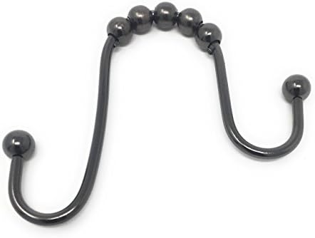 DOTZ Shower Curtain Ring, U-Shaped Double Hooks, Bronze, Pack of 12