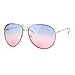 SA106 Retro Vintage Rimless Oceanic Lens Aviator Sunglasses Blue Pink