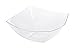 PARTY BARGAINS 64oz Square Plastic Bowls - 5 Pack, Clear, Heavy Duty Shatterproof Disposable Fancy Serving Bowls, Premium Quality Salad Bowls for Weddings, Baby Shower, Party Snack