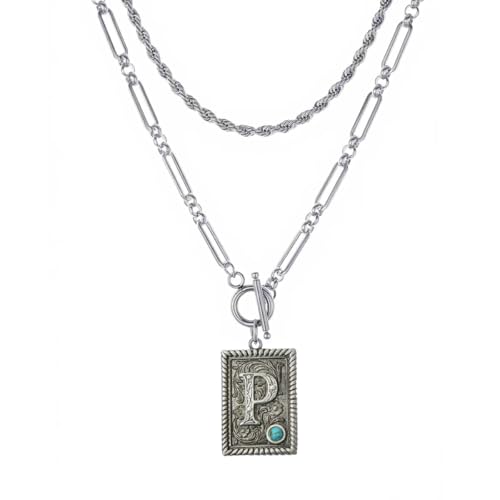 Sinfei Layered Initial Necklaces for Women Men Western Cowgirl… at Amazon