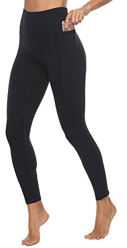 VOEONS Yoga Pants for Women High Waisted Tummy Control Spandex Exercise Running Athletic Leggings with Pockets Womens Workout Pants Black - Thumbnail 7