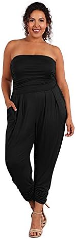 UU Fashion Women's Plus Size Strapless Casual Jumpsuit Romper Pants
