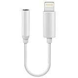 ZJTL Lightning Adapter,Lightning Connector to 3.5mm Headphone Earphone Extender Jack Adapter Convenient and Suitablefor iPhone 6/6s/7/7 Plus and More - White