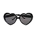 Meyison Fashion Large Women Lady Girl Oversized Heart Shaped Retro Sunglasses Cute Love Eyewear (black)