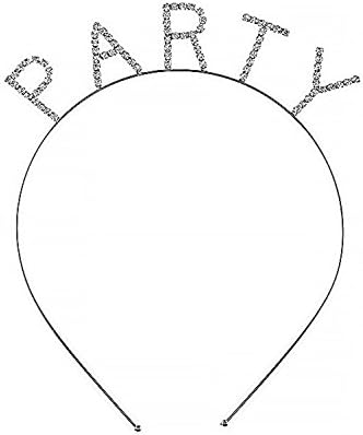 "PARTY" Crystal Accent Headband (Silver)