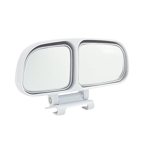 Car Auxiliary Right Chrome Blind Spot Mirror, ECLEAR Universal Rear Side 360°Wide Angle View Mirrors for Vehicle Suv Truck Motorcycle Fit Stick-on Design 1 Piece,White