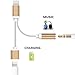VIGEROUS LIGHTBW-H0-M10 2-in-1 Lightning Charger/Adapter, 3.5 mm Audio Adapter Stereo Jack Cable, Lightning to 3.5 mm AUX Headphone Jack Audio Adapter for iPhone 7/7 Plus - Gold