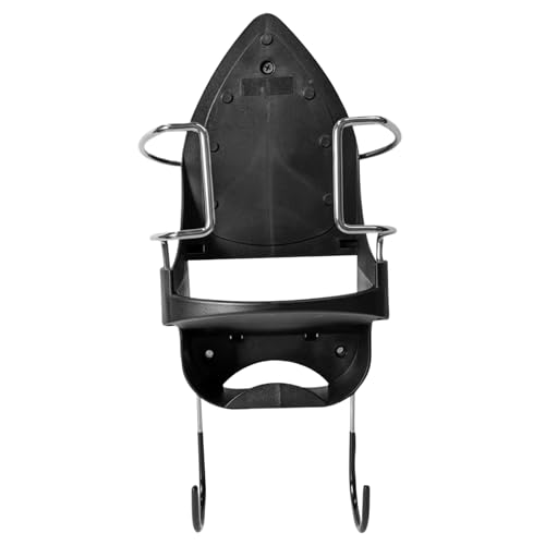 Yeory Ironing Board Hanger Heat-Resistant Wall-Mounted Iron Holder with Cord Storage Heavy Duty Foldable Board Hanger for Home, Laundry Room (Black)