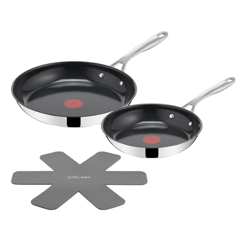 Jamie Oliver by TEFAL Direct Cook Bratpfannen-Set, 2-tlg. 24/28 cm, inkl. Pfannenschoner, antihaftbeschichtete Keramikoberfläche, langlebige Versiegelung, Thermo-Signal, für alle Herdarten, H880S334