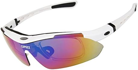 White Pro Cycling Polarized Goggles Bike Mtb Sports Sunglasses 5 Lens Glasses