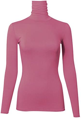 PINMUSE Women's Long Sleeve Quality Turle Neck Top Pullover Made in USA S to 3XL