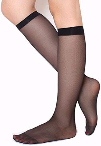 SLXFAD StockingsWomen Solid Nylon Stockings Female Knee Highs Socks for Woman Transparent Summer Stockings Medias