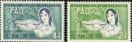South Vietnam Stamps - 1960, Scott 144-5, Girl With Basket of Rice and Rice Plant, MLH, F-VF