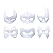 Outgeek DIY White Mask, 6 Pcs Paintable Paper Mask Plain White Mask for Adult Kids Mardi Gras Halloween Party Costume Women