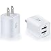 USB Charger, 2 Pack Allytech 2.1A USB Charger 10W Dual USB Wall Charger for iPhone 6S iPhone 6 iPhone 6 Plus, iPod iPhone 5 5S - White