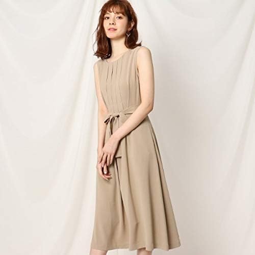 Amazon Co Jp クチュールブローチ マキシ ロングワンピース 洗える フロントタックデザインワンピース レディース ベージュ 052 36 S 服 ファッション小物