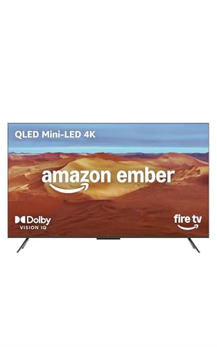 Amazon Ember Mini-LED-Serie, QLED-Smart-TV mit 75 Zoll (190 cm), 4K UHD, Dolby Vision IQ, Ambient-TV, 144-Hz-Spielmodus, Local Dimming und Sprachsteue