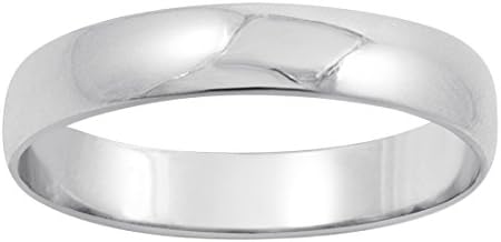 Men's 14K White Gold 4mm Classic Fit Plain Wedding Band (Available Ring Sizes 7-12 1/2)