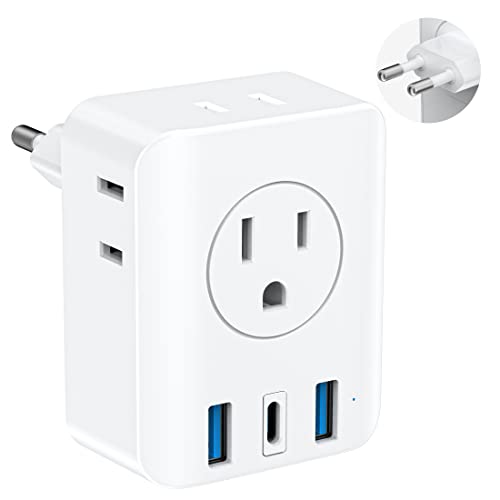 European Travel Plug Adapter, International Power Plug Adapter with 4