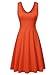 FENSACE Womens Sleeveless Scoop Neck Summer Beach Midi A Line Tank Dress, Orange, Large