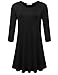 BELAROI Women's Plus Size Dress Fall Casual Swing 3/4 Sleeve T Shirt Loose Tunic Dress (L, Black)