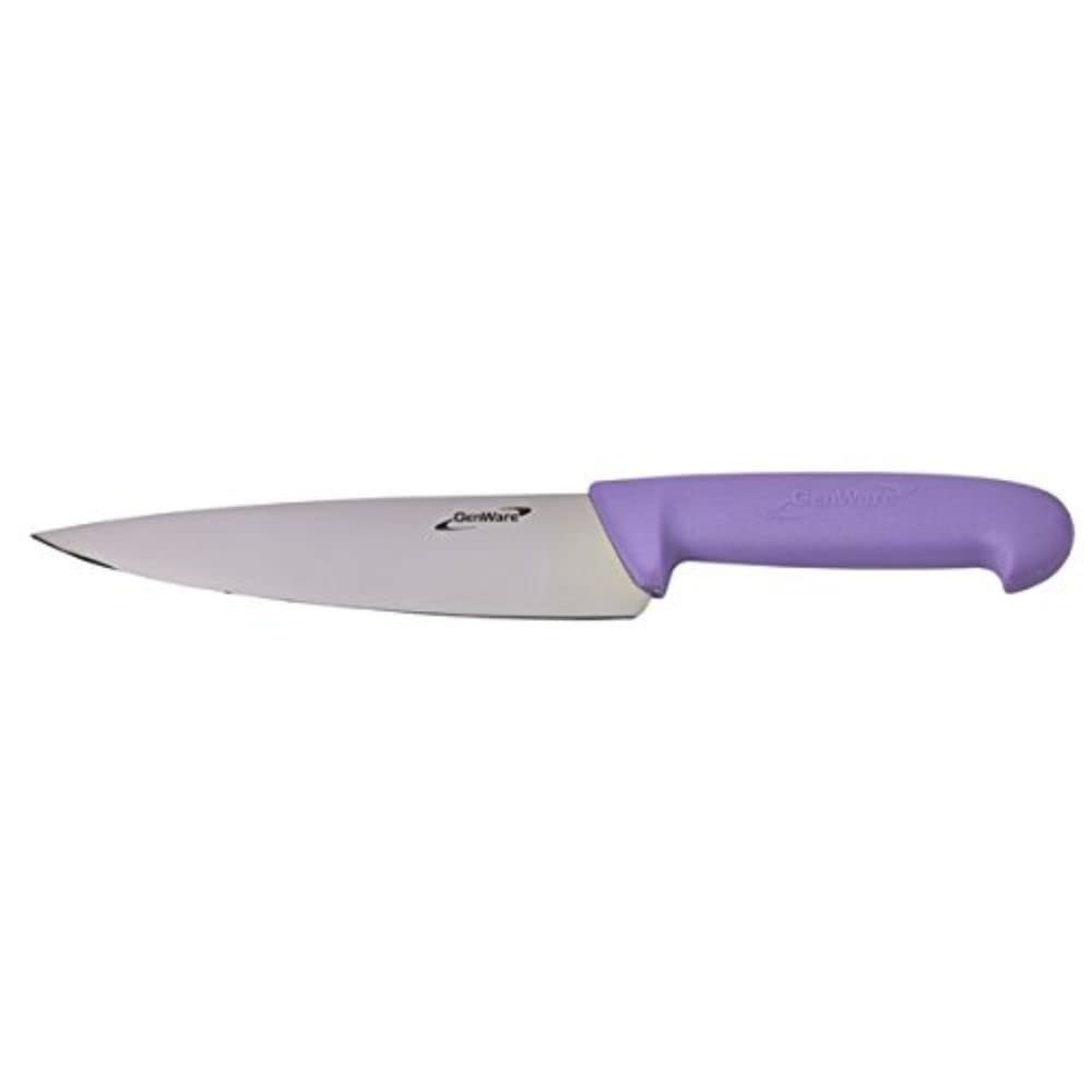 Genware K-C8P Chef Knife, Purple, 8 inches Length, Molybdenum Steel Blade, Conforms to BS8442-5