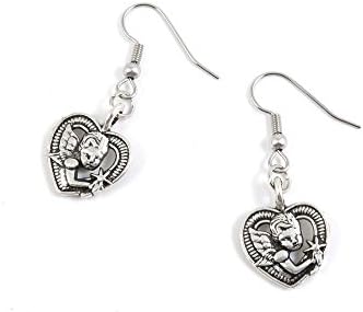 1 Pair Heart Angel Cupid Ear Hooks Earring Supply Jewelry Making Charms T1DT6