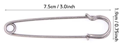 LeBeila Large Safety Pins, Strong Blanket Pins in Bulk-Heavy Duty and (20pcs, Light Gun-Black) - Thumbnail 3