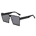 JOJO'S SECRET Oversized Square Sunglasses Metal Frame Flat Top Sunglasses JS009 (Gold/Transparent Red+Gold/Pink, 2.48)