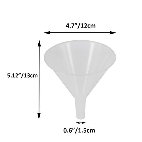 8 Pack MultiPurpose Plastic Funnels with Long Reaching Spout (4.7