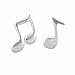 925 Sterling Silver Ladies Mismatch Music Note Push Back Stud Earrings - Gifts For Women Girlfriend