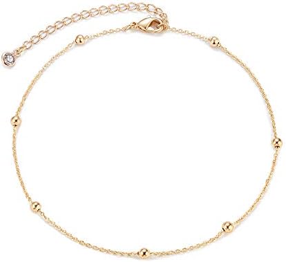 Evil Eye Charm Anklet,14K Gold Plated 