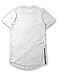 JD Apparel Mens Hipster Hip Hop T-shirt With Side Zipper Trim M White