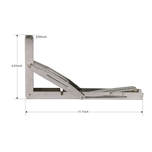 Goture Stainless Steel Folding Shelf Bracket Heavy Duty Wall Mounted Folding Table Hardware for