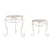 Pure Garden 50-LG1160 Stands – Set of 2 Indoor or Outdoor Nesting Wrought Iron Metal Round Decorative Potted Plant Display Accessories (Antique White)thumb 3