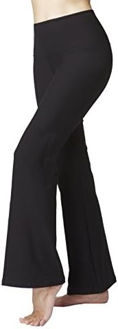 Tummy Control Sculpting Compression Standard Waist Yoga Bootcut Bootleg Pants Black Reg-XL