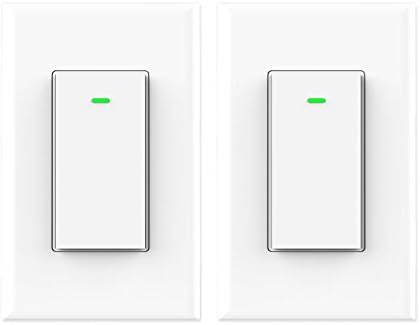 Wifi Light Switches,Alexa Switches Pack,Wireless Remote Control, Neutral Wire Required,Smart hub for Light Bulbs,Compatible with Amazon Alexa and Google Home (Single pole Light Switches,2 Pack)