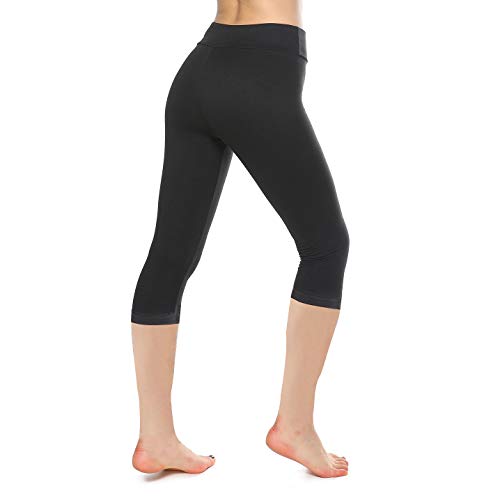 KT Buttery Soft Leggings Capri for Women - High Waisted Leggings Pants with Inner Pocket (Plus Size, Capri Black 2 Pack)
