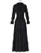 Belle Poque Gypsy Boho Renaissance Peasant Maxi Dress Smocked Waist Black Size L
