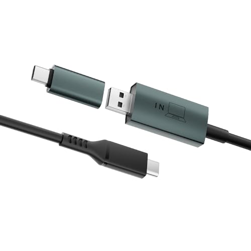 Teamgee Datenhub Video-Konverter-Kabel für Laptop-Bildschirmverlängerung, USB-A USB-C, für Windows, MacOS einschließlich M1, M2, M3