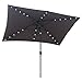ABCCANOPY Rectangular Solar Powered Patio Umbrella Outdoor Umbrellas, Tilt and Crank for patio deck and pool Market Table Umbrella with 26 LED Lights, 6.6 by 9.8 Ft