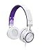ELECDER i39 Headphones with Microphone Foldable Lightweight Adjustable On Ear Headsets with 3.5mm Jack for Cellphones Computer MP3/4 Kindle School Purple/White