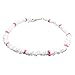 Green Nipa Hut Hawaiian White and Pink Square Cut Puka Shell Necklace with Lobster Lock