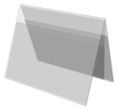 Table Tent Display 6”w x 4”h Clear Acrylic Countertop Sign Frame Accommodates 6”w x 4”h Images – Sold in Case Packs of 20 Units – Plexiglas Signage Display Consist of Two Folded Panels
