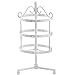 Yerwal Rotating Earring Holder Rack-Earring Organizer Display Stand-3 Layer 72 Hole-Round White