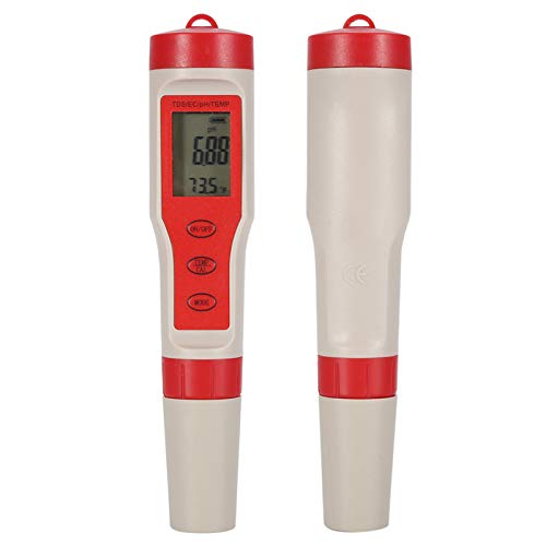 Pssopp Digital 4-in-1 PH EC TDS Temperature Meter - Multifunctional Water Quality Tester for Aquarium Hydroponics Pool Spa Household Hydrotherapy