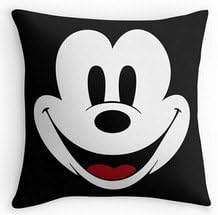 JudyArtOnlineStore Cotton Linen Decorative Throw Pillow Case Cushion Cover Cute Mickey Mouse 18 X 18 inches