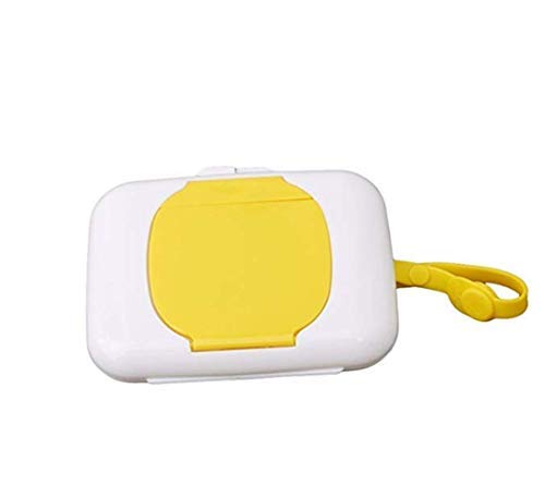 Baby Wipe Case Portable Wet Tissue Dispenser Case Travel Wipe Holder Box (Yellow)