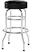 Richardson Seating Double Rung Backless Swivel Bar Stool with Chrome Frame, Black